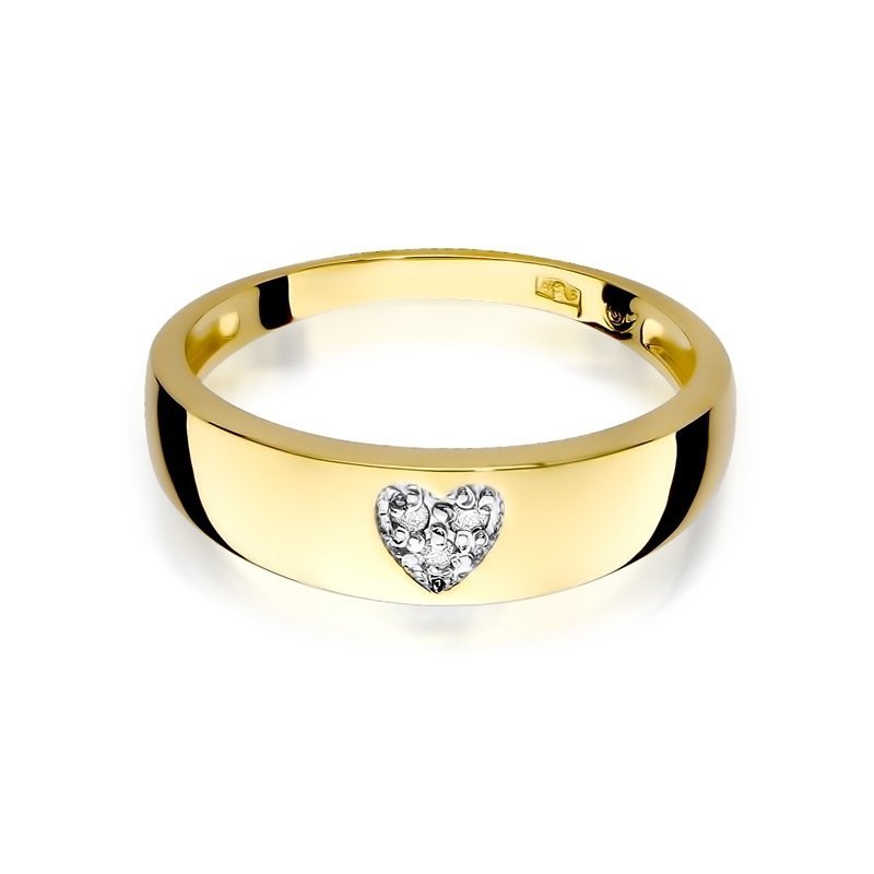 Pierścionek złoty 585 z brylantem 0,03ct zaręczynowy W-64