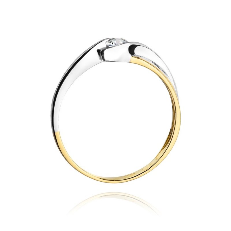 Pierścionek złoty 585 z brylantem 0,15ct zaręczynowy W-278