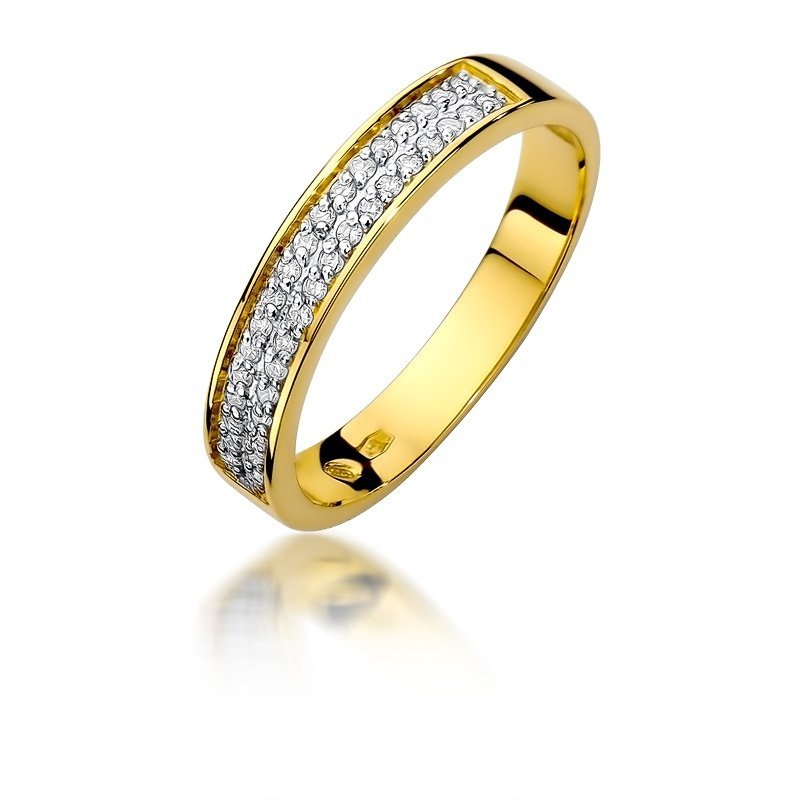 Pierścionek złoty 585 z brylantami 0,18ct zaręczynowy W-410