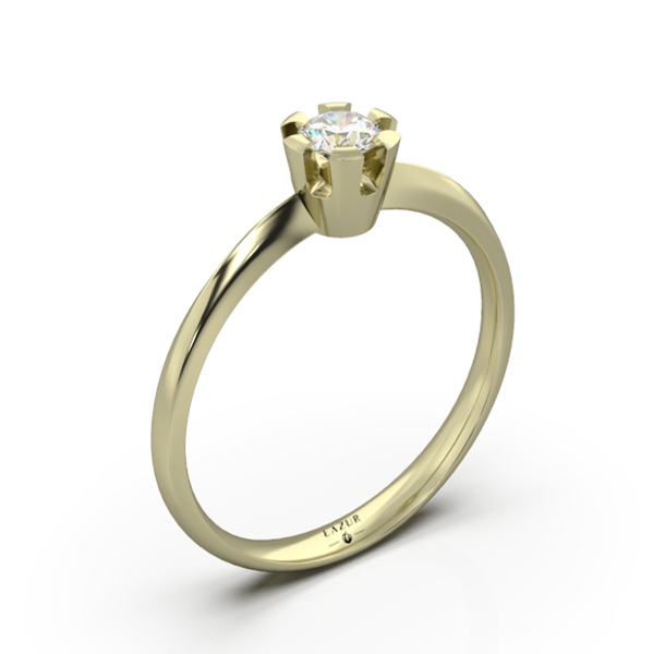 Pierścionek złoty 585 brylant 0,17ct zaręczynowy BR-004B2