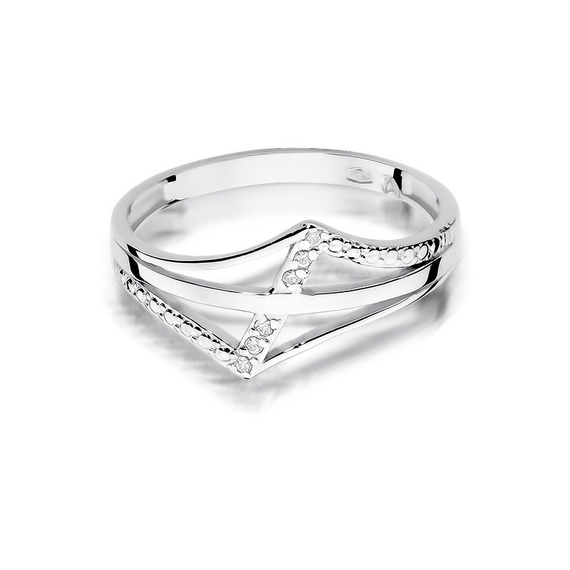 Pierścionek złoty 585 z brylantami 0,03ct W-114