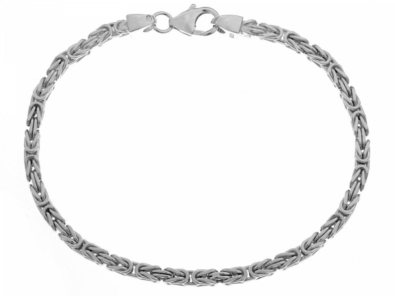 Bransoletka srebrna 925 łańcuszkowa królewski splot 21cm