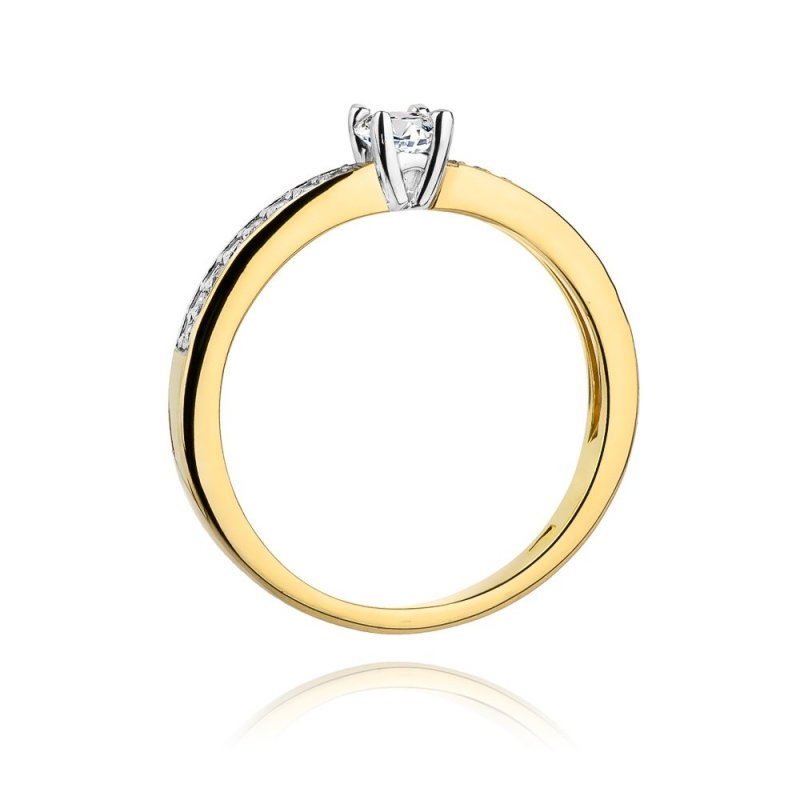 Pierścionek złoty 585 z brylantami 0,28ct W-288 zaręczynowy