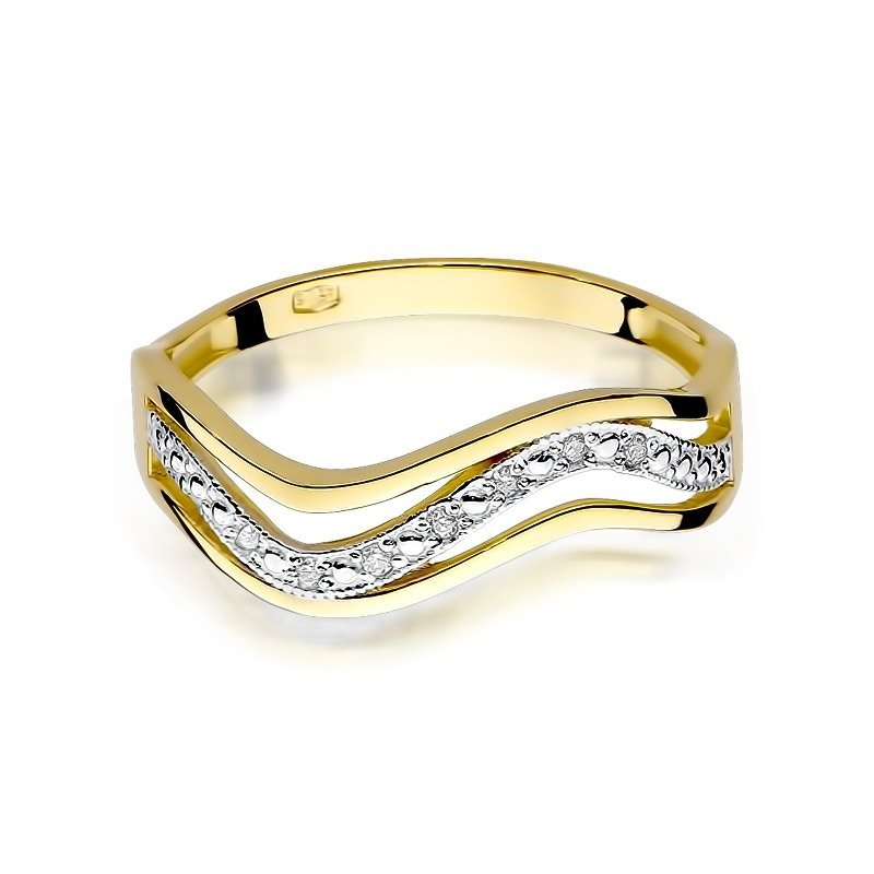Pierścionek złoty 585 z brylantami 0,06ct W-116