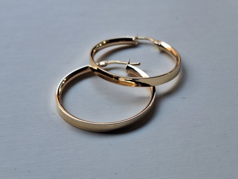 Kolczyki złote 585 koła kółka 30mm angielskie