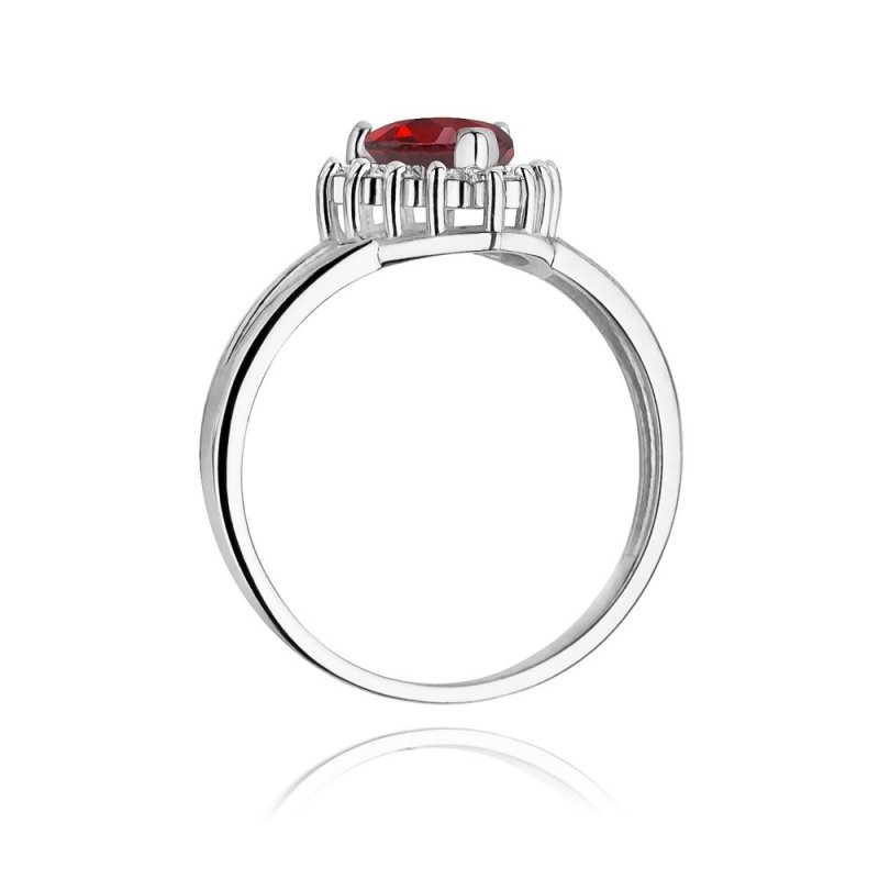 Pierścionek złoty 585 z brylantami 0,12ct rubinem 1,10ct W-310