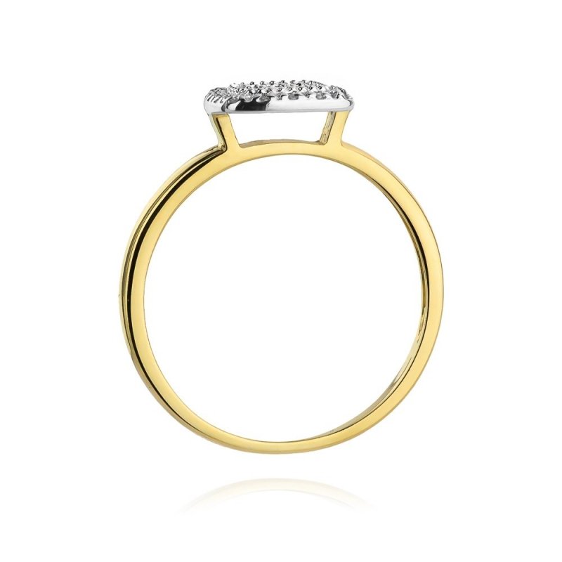 Pierścionek złoty 585 z brylantami 0,13ct zaręczynowy W-448