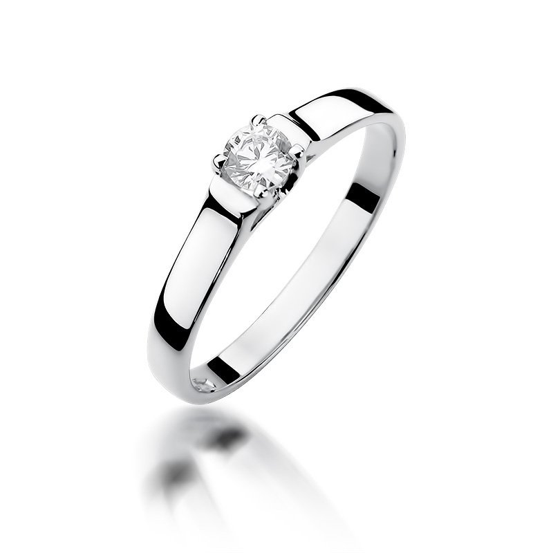 Pierścionek złoty 585 z brylantem 0,18ct zaręczynowy W-381