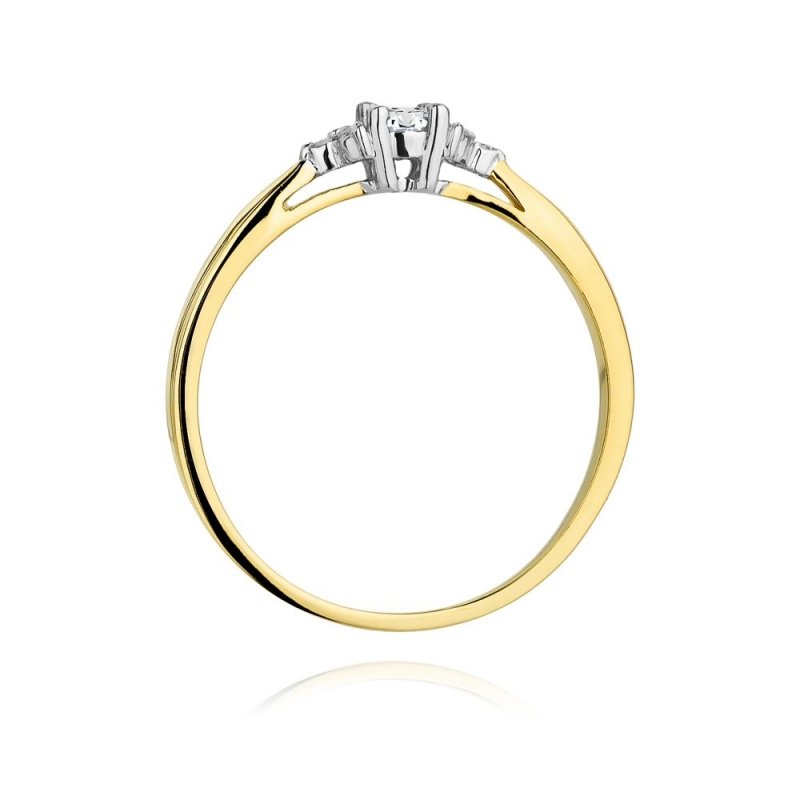 Pierścionek złoty 585 z brylantami 0,13ct zaręczynowy W-428