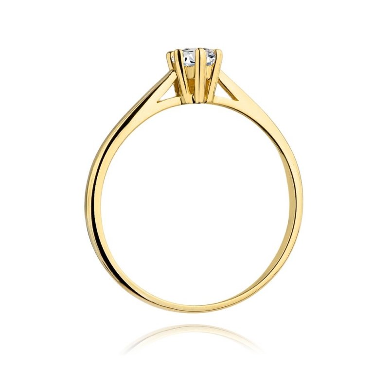 Pierścionek złoty 585 z brylantem 0,15ct zaręczynowy W-365