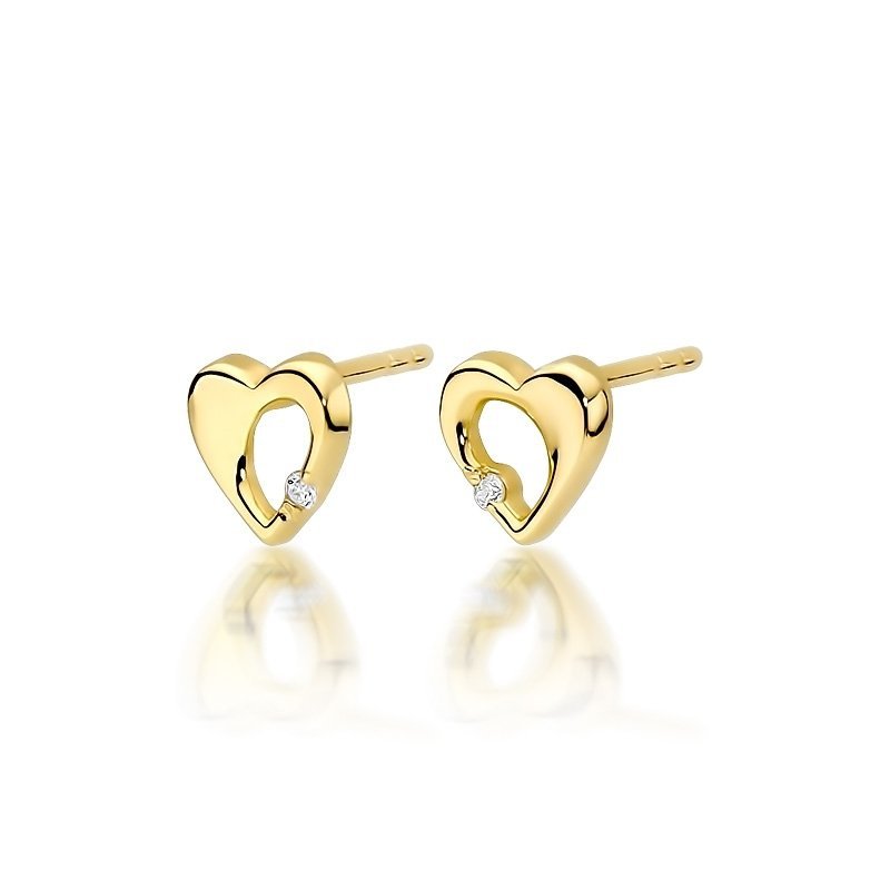 Kolczyki złote 585 z brylantami 0,02ct KO-20