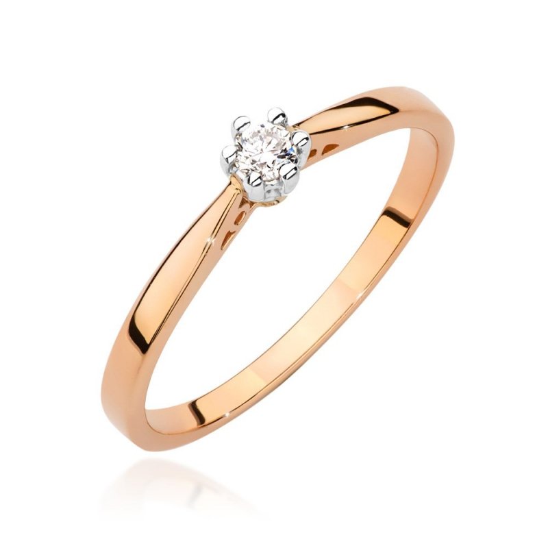 Pierścionek złoty 585 brylant 0,08ct zaręczynowy BC-021