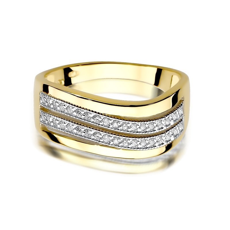 Pierścionek złoty 585 z brylantami 0,18ct zaręczynowy W-416