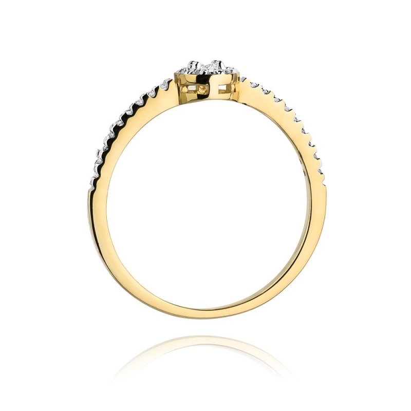 Pierścionek złoty 585 z brylantami 0,19ct zaręczynowy W-273