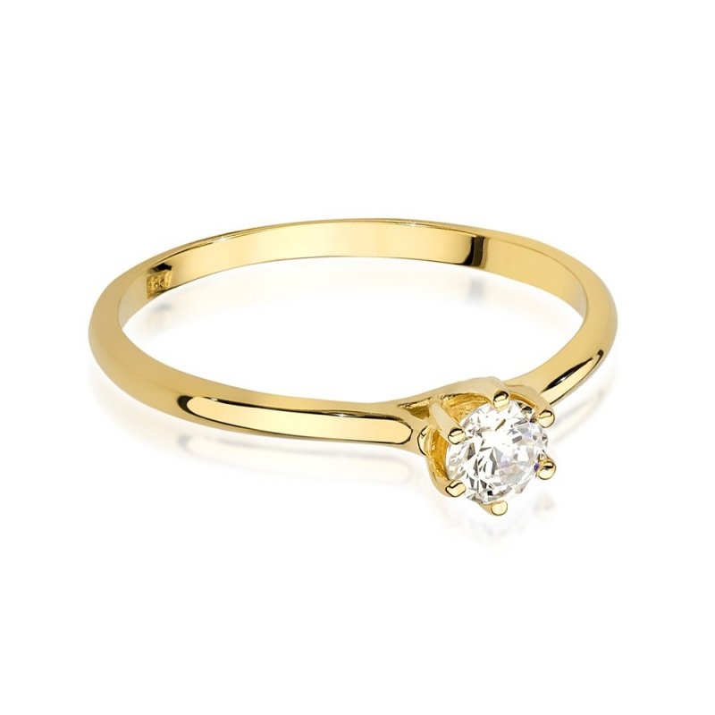 Pierścionek złoty 585 z brylantami 0,26ct W-499 zaręczynowy