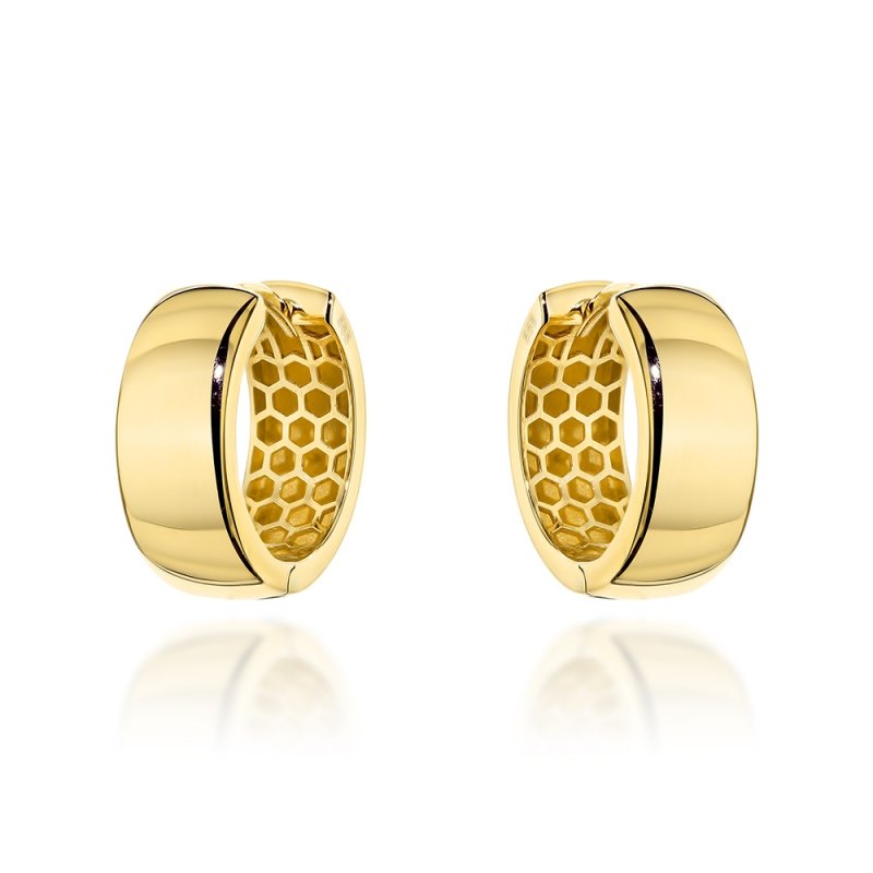 Kolczyki złote 585 koła kółka 14,6mm szerokie