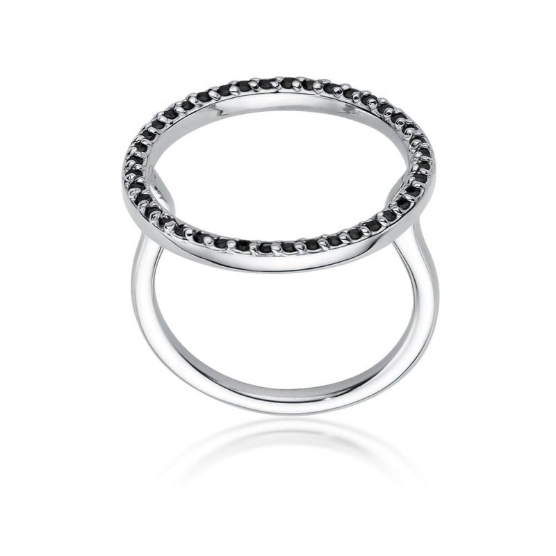 Pierścionek złoty 585 czarne brylanty 0,20ct W-510