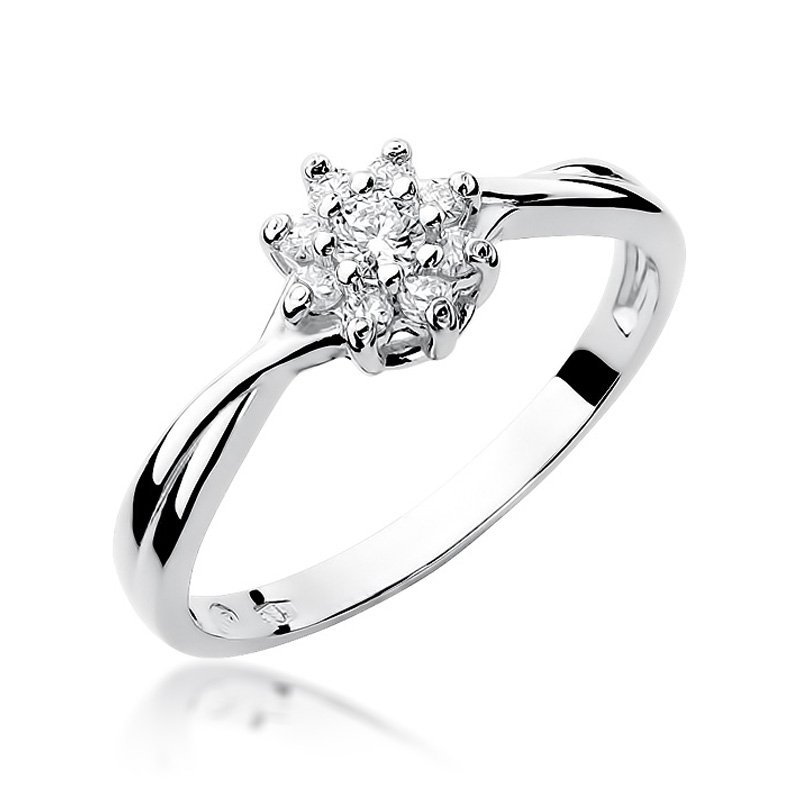 Pierścionek złoty 585 brylantami 0,22ct zaręczynowy W-72