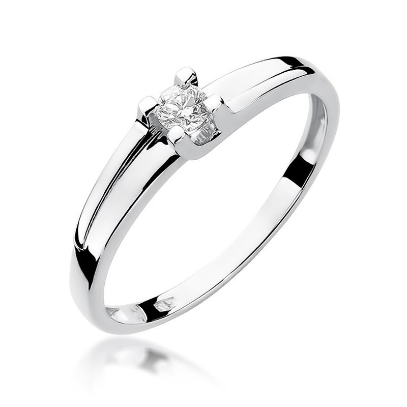 Pierścionek złoty 585 z brylantem 0,12ct zaręczynowy W-246
