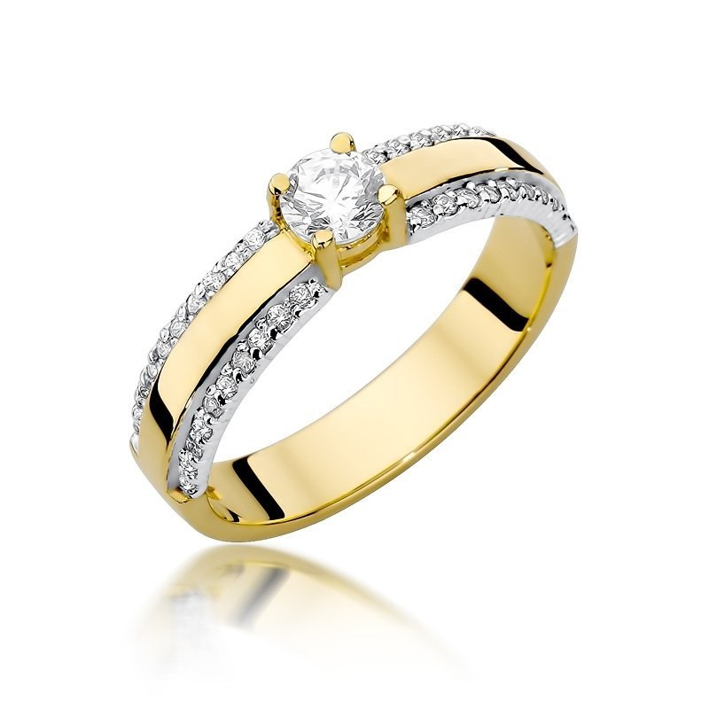 Pierścionek złoty 585 z brylantami 0,45ct W-356 zaręczynowy
