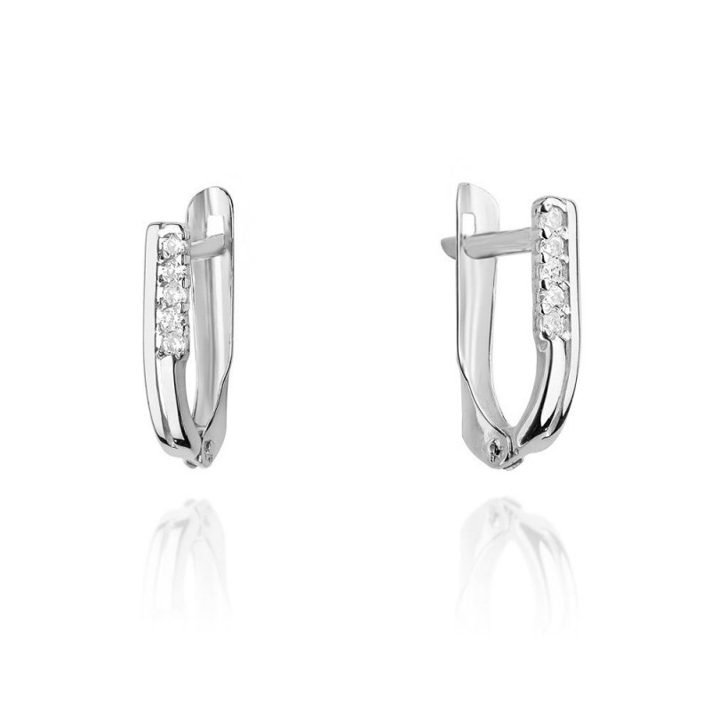 Kolczyki złote 585 brylantami 0,15ct KO-28 angielskie