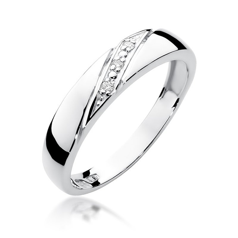 Pierścionek złoty 585 z brylantami 0,02ct W-118
