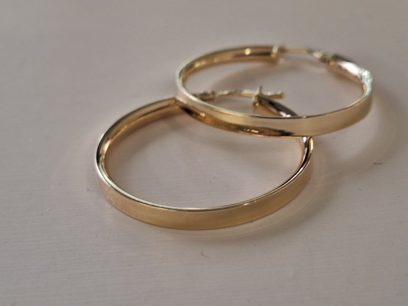 Kolczyki złote 585 koła kółka 30mm angielskie