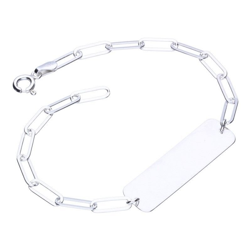 Bransoletka srebrna 925 z blaszką 19cm regulacja