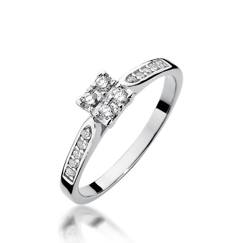 Pierścionek złoty 585 z brylantami 0,16ct zaręczynowy W-402