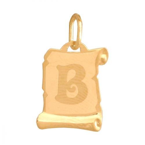 Zawieszka złota 585 litera, literka B -  Lv02b