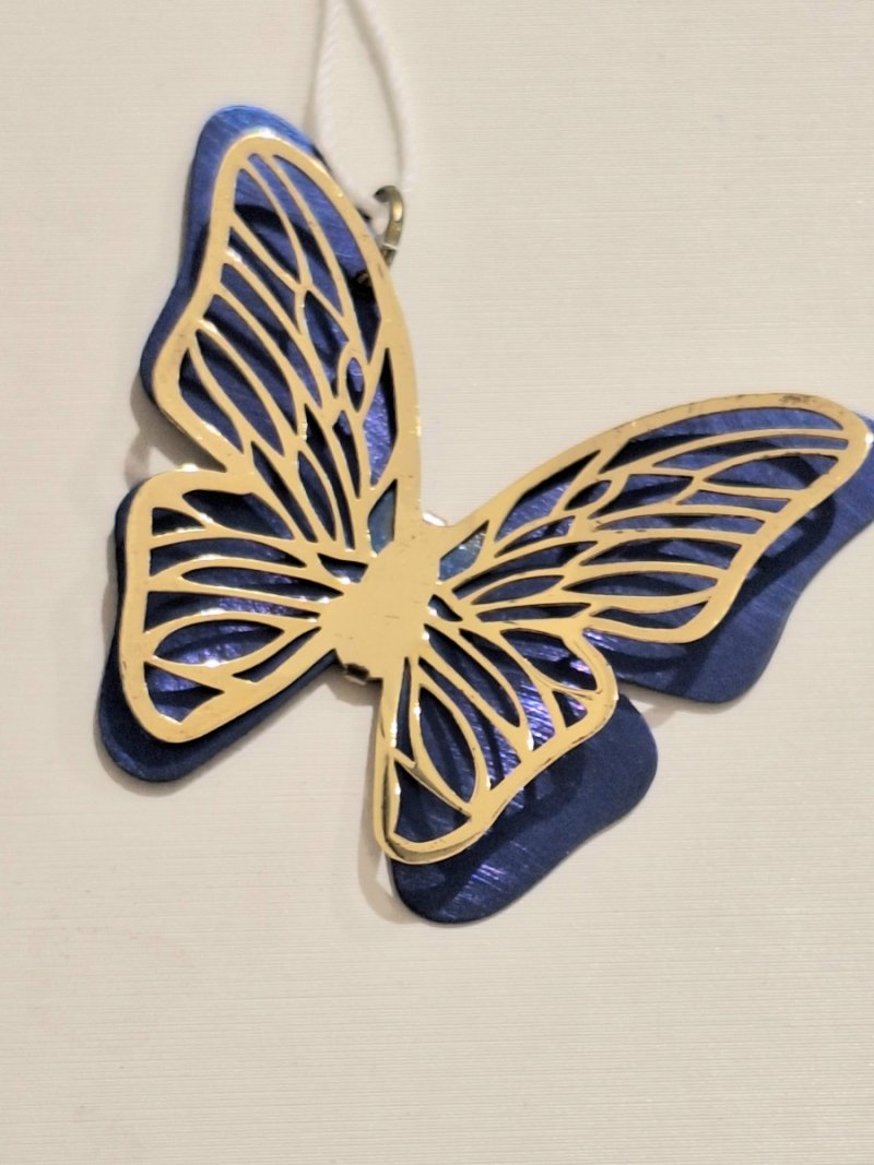 WISIOREK ZAWIESZKA TYTAN I SREBRO 925 POZŁOCONE MOTYL MOTYLEK