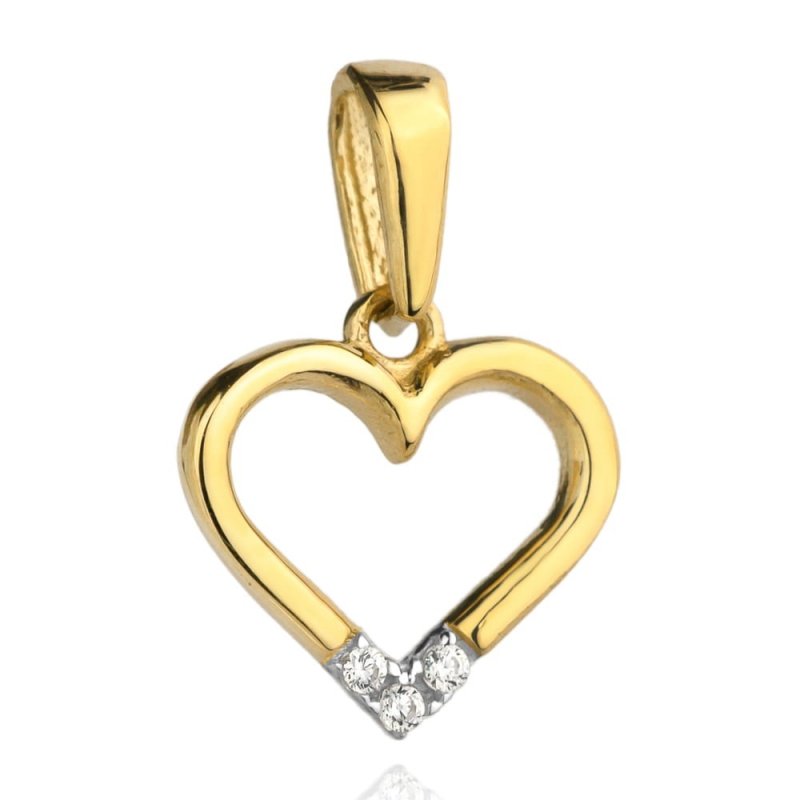 Zawieszka złota 585 serce serduszko cyrkonie