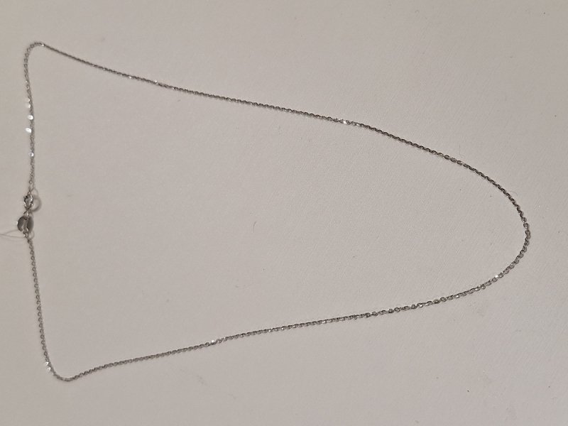 Łańcuszek złoty 585 ankier pełny 38cm białe złoto
