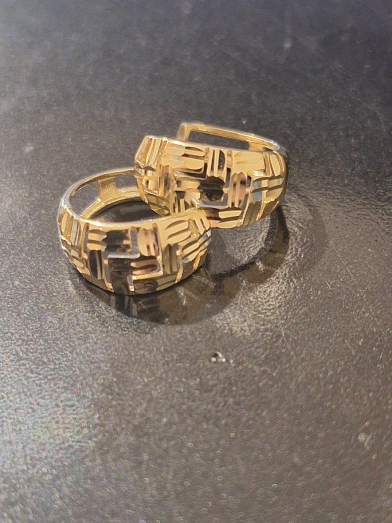 Kolczyki złote 585 kreolki śliczne ażurowe kółka