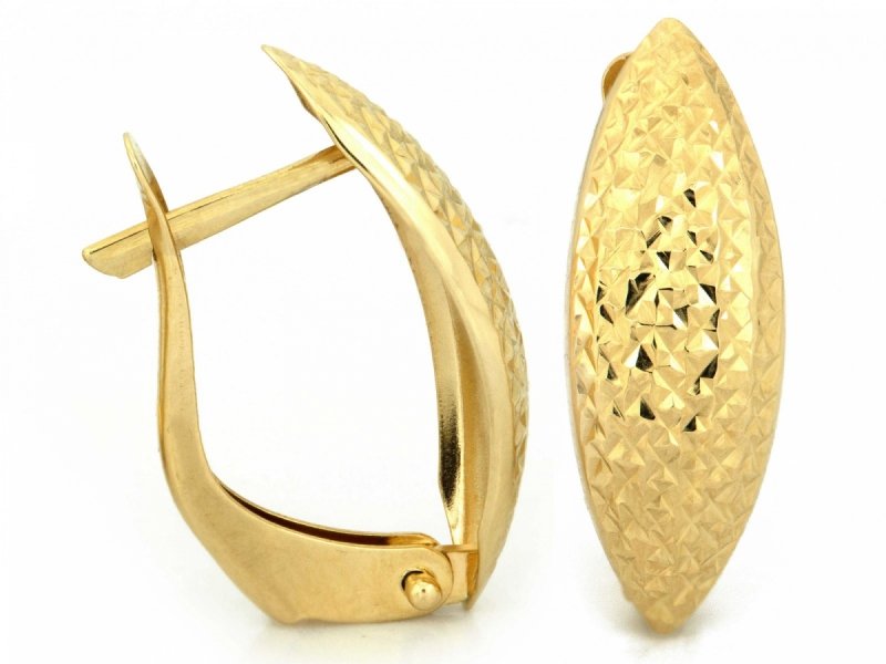 Kolczyki złote 585 eleganckie codzienne bez cyrkonii