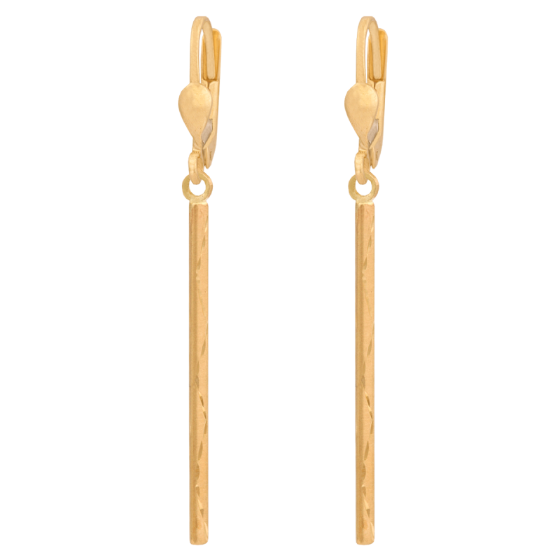 Kolczyki złote 585 patyczki kreski odługie