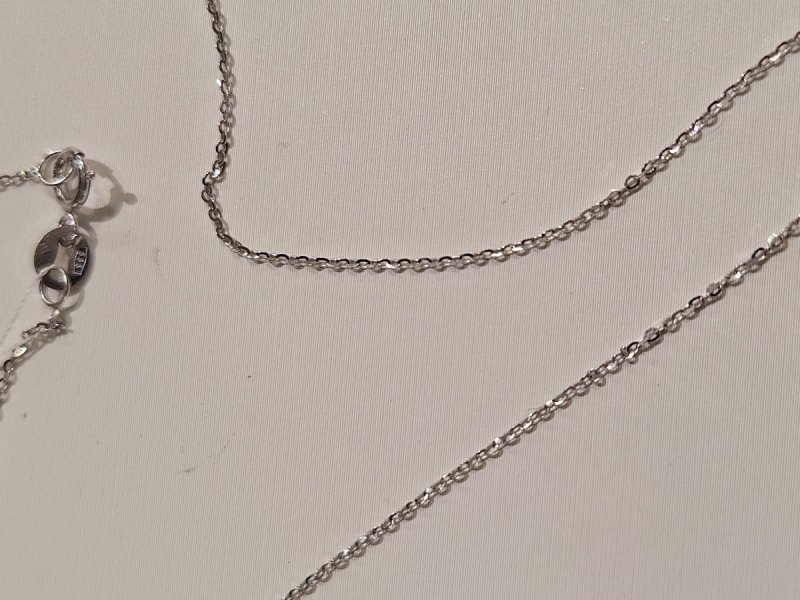 Łańcuszek złoty 585 ankier pełny 38cm białe złoto