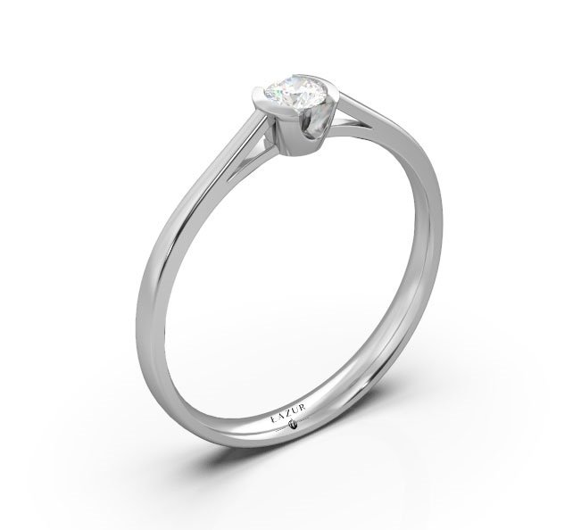 Pierścionek złoty 585 brylant 0,11ct zaręczynowy BR-041