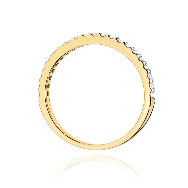 Pierścionek złoty 585 diamenty naturalne 0,18ct W0531