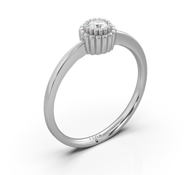 Pierścionek złoty 585 brylant 0,11ct zaręczynowy BR-115