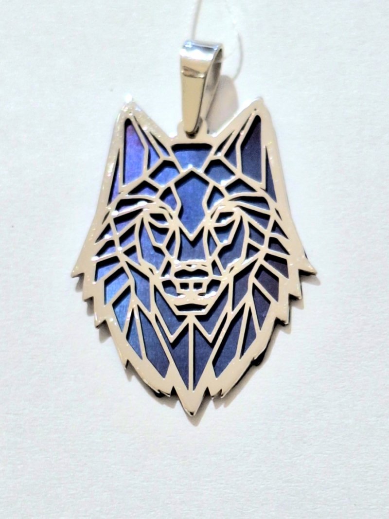 WISIOREK ZAWIESZKA TYTAN I SREBRO 925 WILK