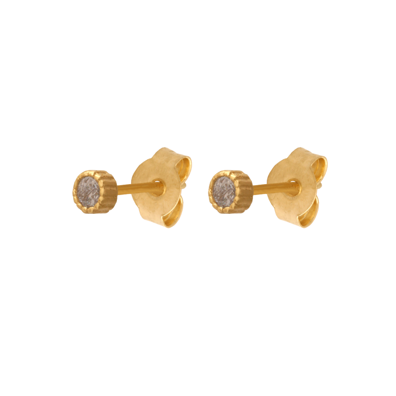 Kolczyki złote 585 sztyft jedna cyrkonia