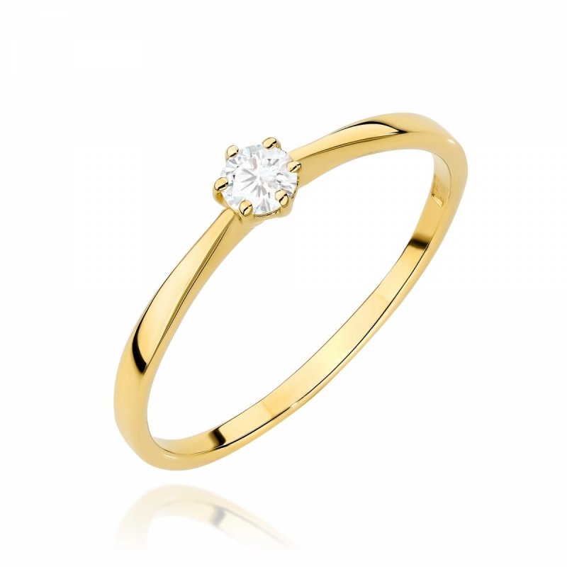 Pierścionek złoty 585 diament laboratoryjny 0,10ct W0579