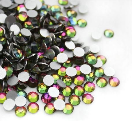 Cyrkonie Swarovski SS4 zielono  różowe AB OPAL 50 sztuk