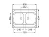 Zlewozmywak Alveus Primal 20 60x80 cm 2-komorowy INOX +syfon