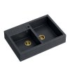 Quadron Bill 120 PVD zlewozmywak kuchenny dwukomorowy black diamond/złoty