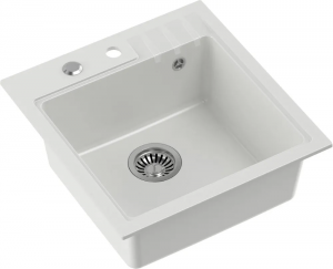 Zlewozmywak Quadron Peter 110 zlewkuchenny jednokomorowy granitowy Biały