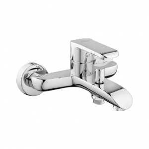 Bateria wannowa Siros Invena chrom ścienna Trend