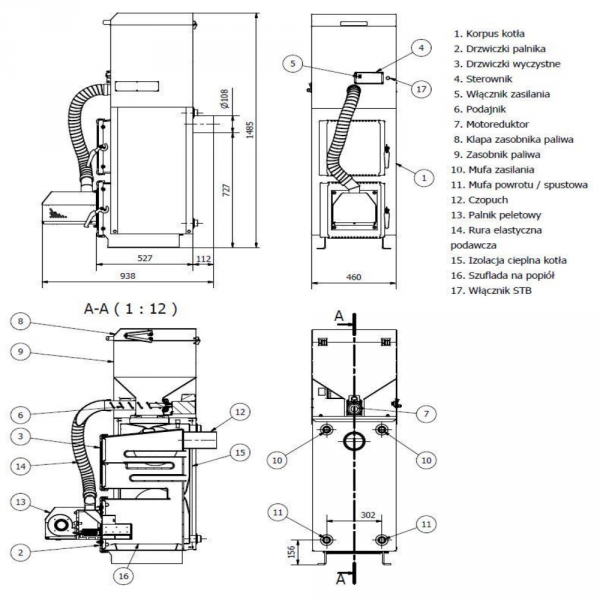 Kocioł na pellet Termo-Tech Pell Duo+ 10 kW Czyste Powietrze