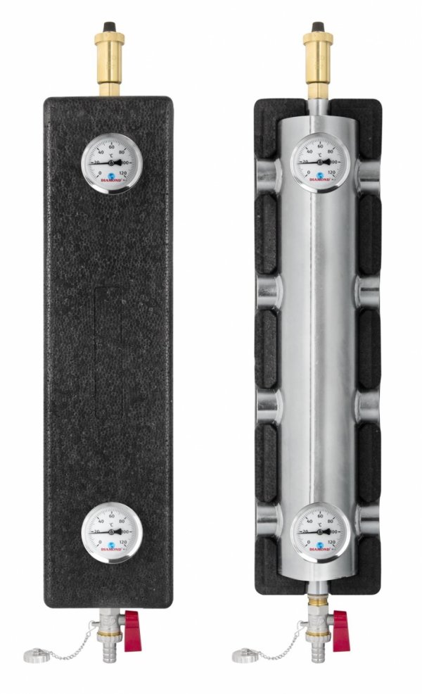 Sprzęgło hydrauliczne z rozdzielaczem 2:2 60 kW 1&quot; DN 25 ocieplone